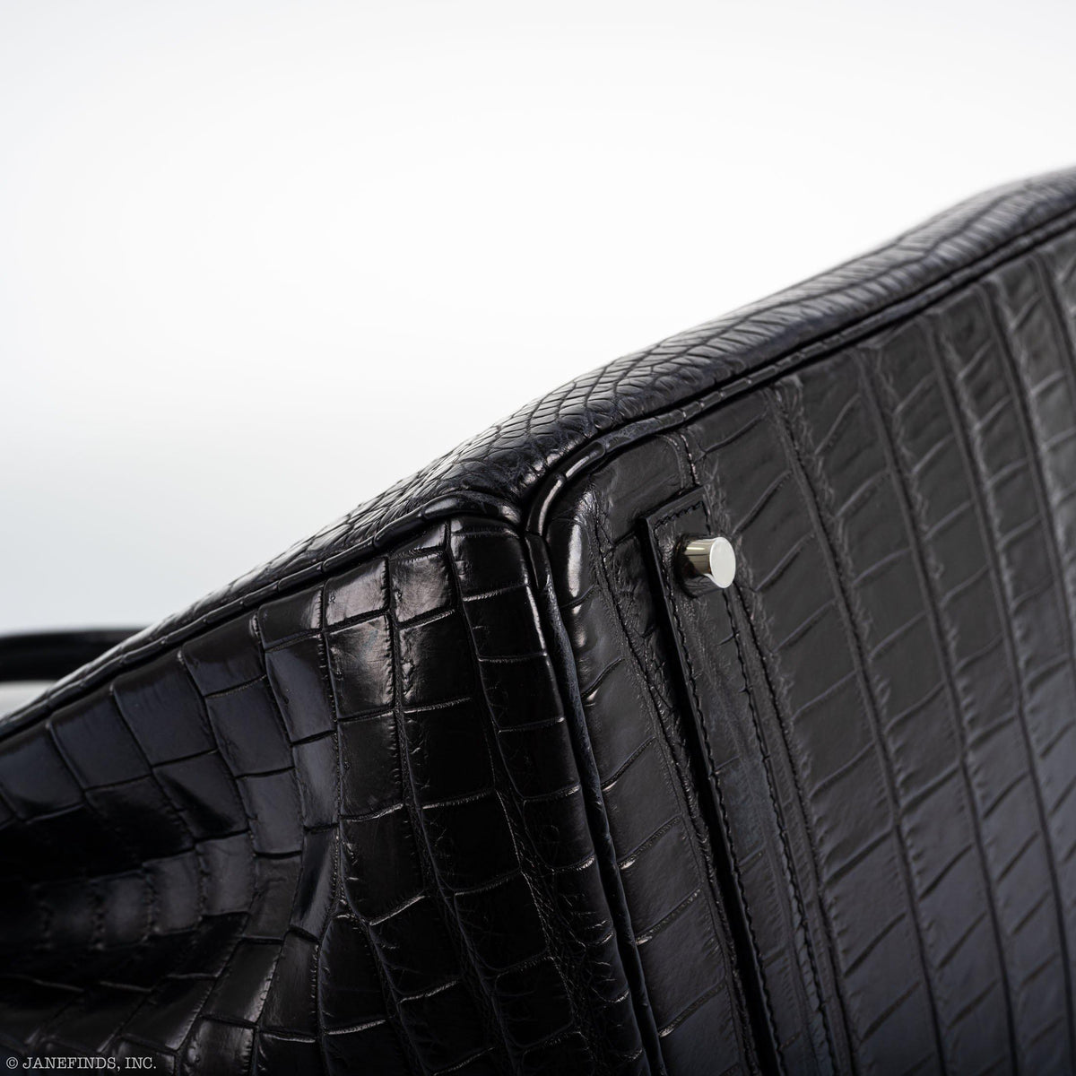 Hermès Birkin 40 Black Matte Porosus Crocodile Palladium Hardware - photo 14