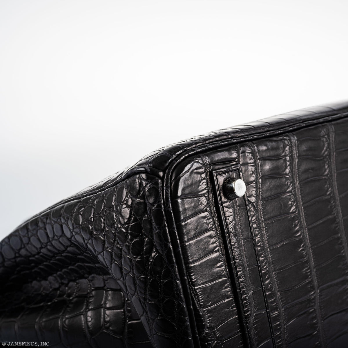 Hermès Birkin 40 Black Matte Porosus Crocodile Palladium Hardware - photo 16