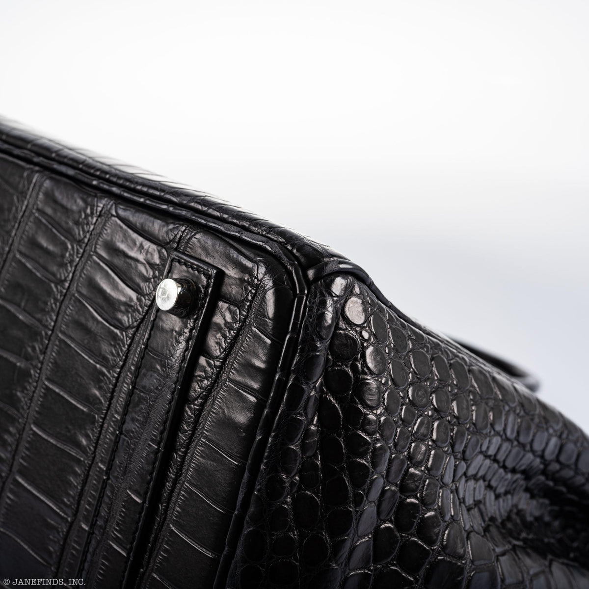 Hermès Birkin 40 Black Matte Porosus Crocodile Palladium Hardware - photo 17