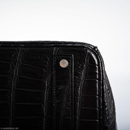 Hermès Birkin 40 Black Matte Porosus Crocodile Palladium Hardware - photo 18