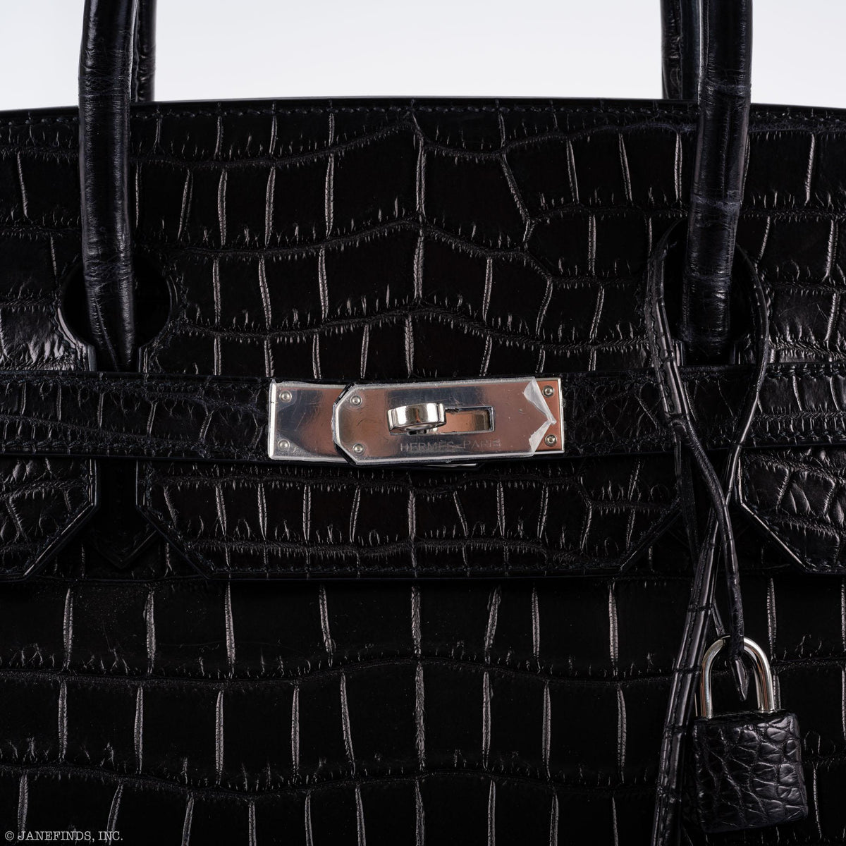 Hermès Birkin 40 Black Matte Porosus Crocodile Palladium Hardware - photo 20