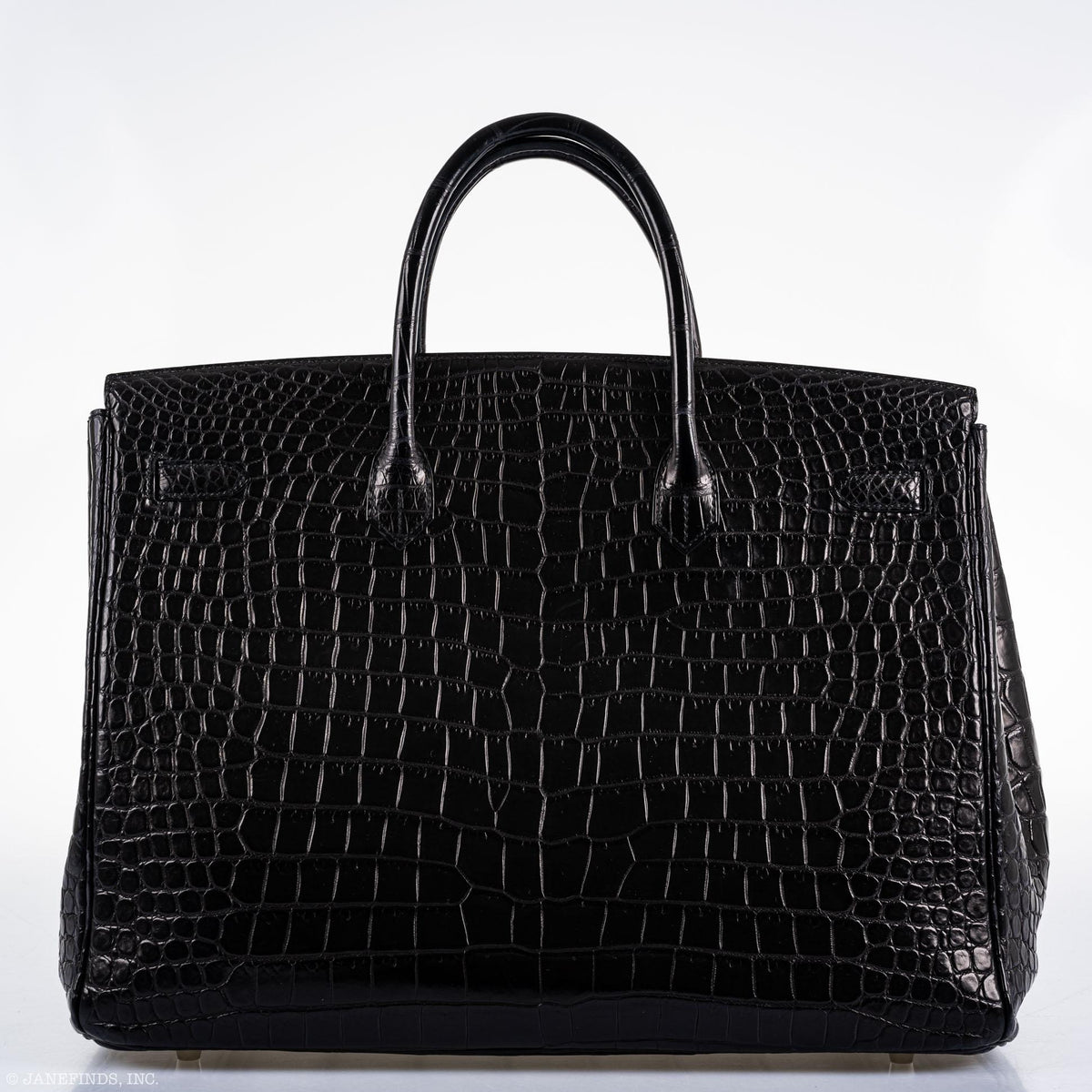 Hermès Birkin 40 Black Matte Porosus Crocodile Palladium Hardware - photo 21