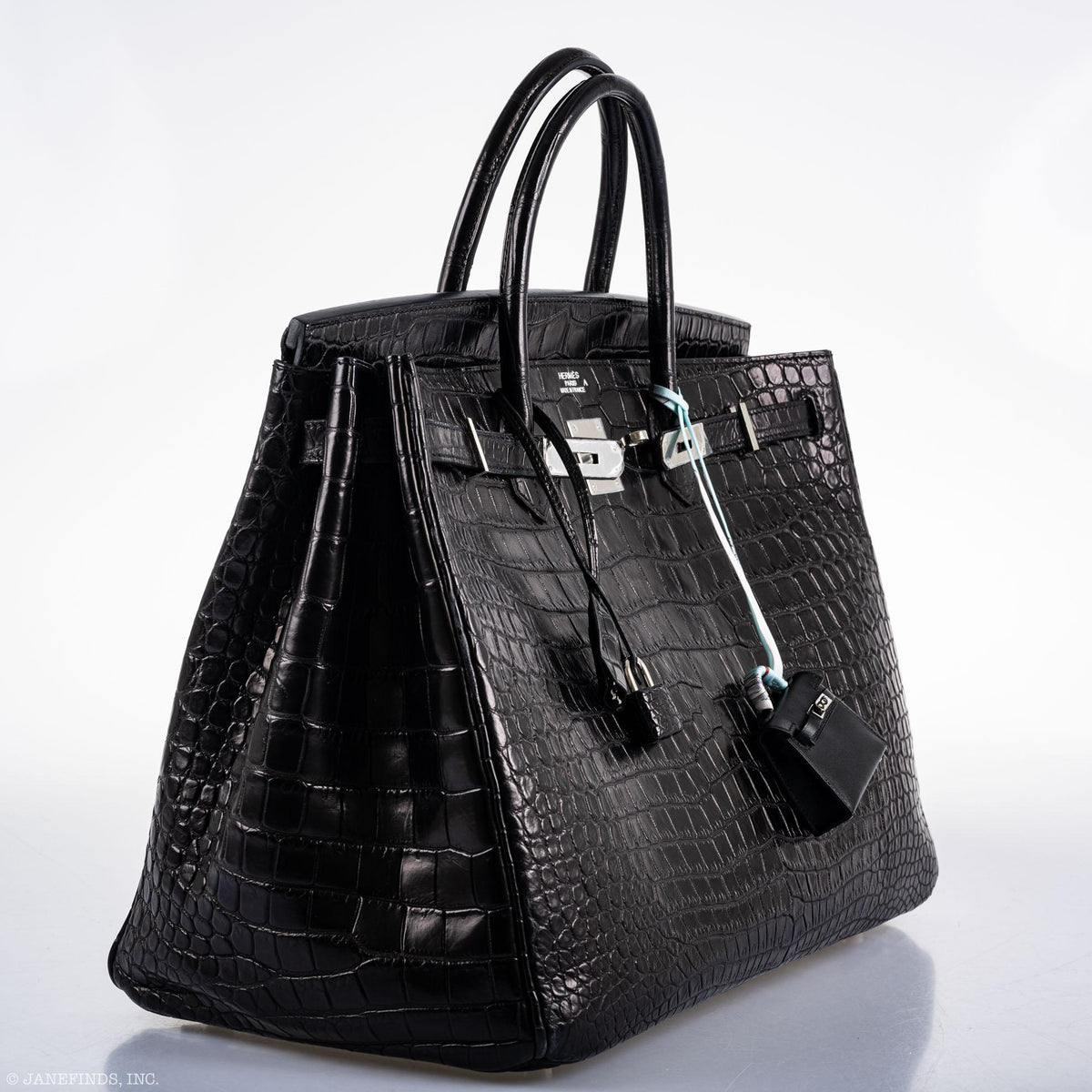 Hermès Birkin 40 Black Matte Porosus Crocodile Palladium Hardware - photo 4