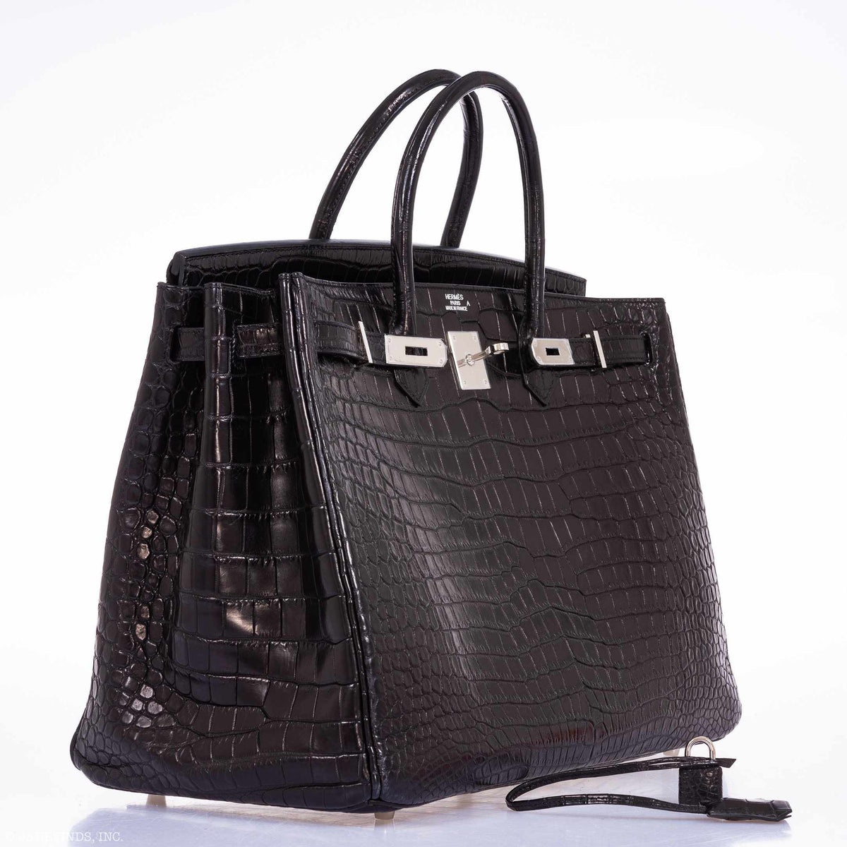 Hermès Birkin 40 Black Matte Porosus Crocodile Palladium Hardware - photo 7