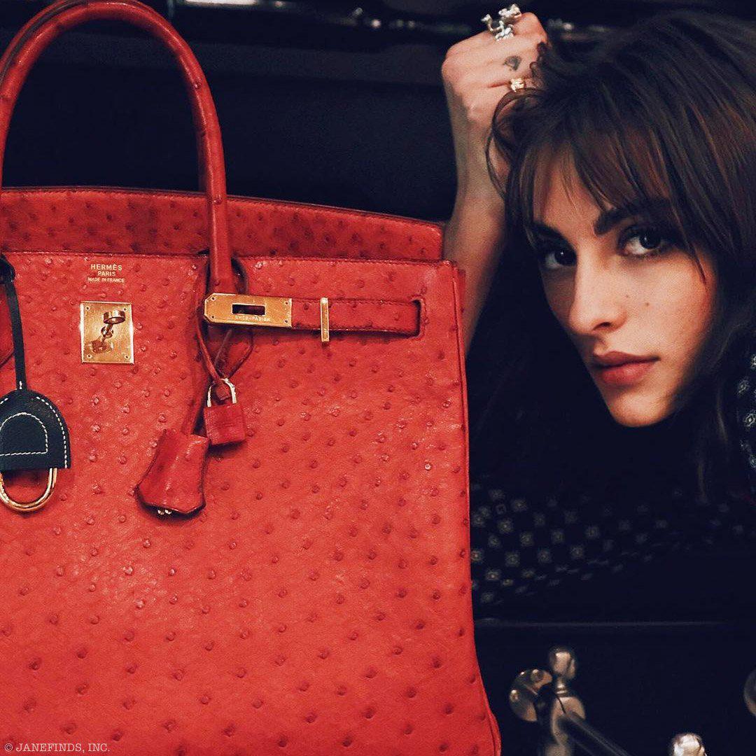 Hermes Birkin 40 Rouge Vif Ostrich with Gold Hardware - 1993, W Circle - image 10
