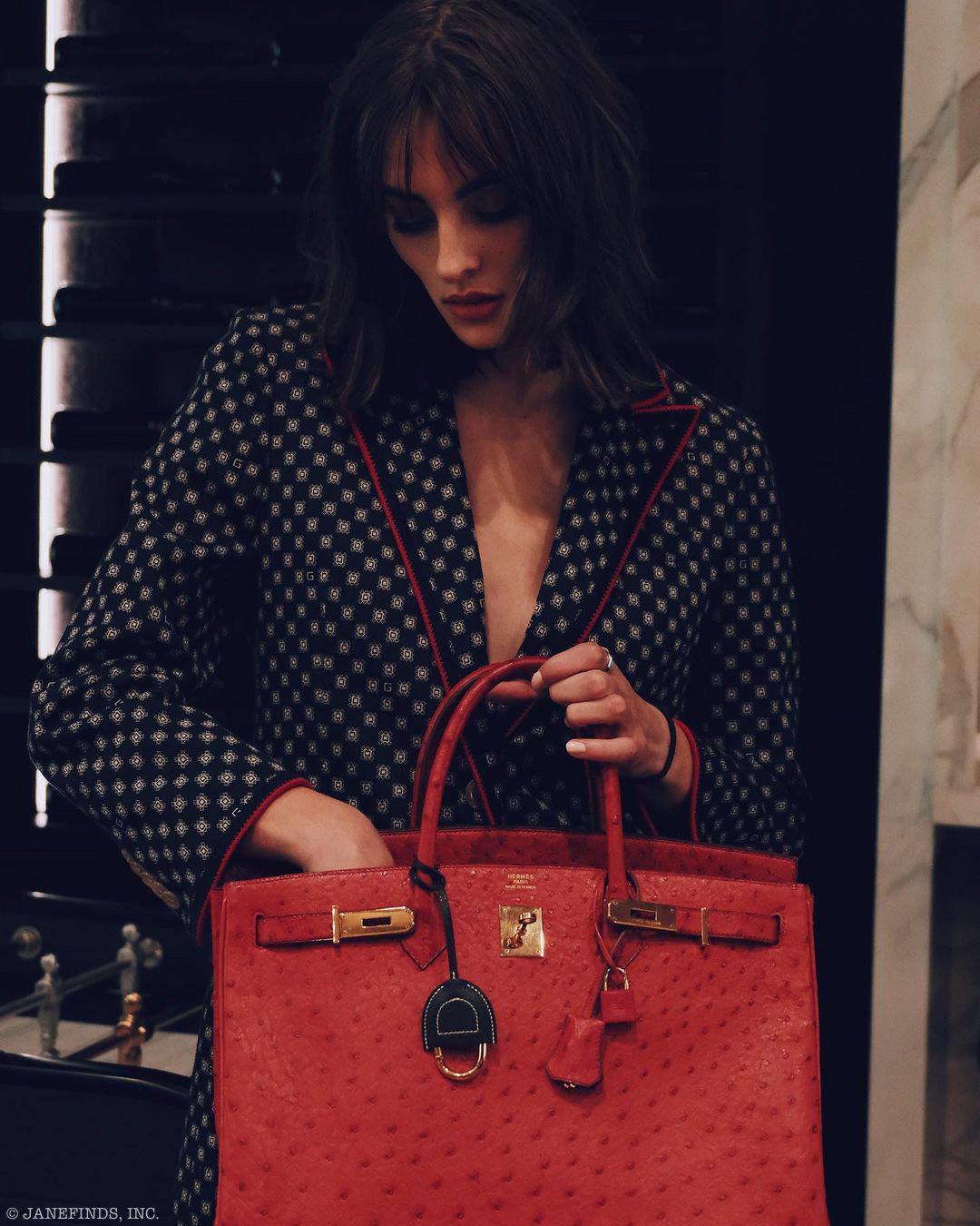 Hermes Birkin 40 Rouge Vif Ostrich with Gold Hardware - 1993, W Circle - image 14