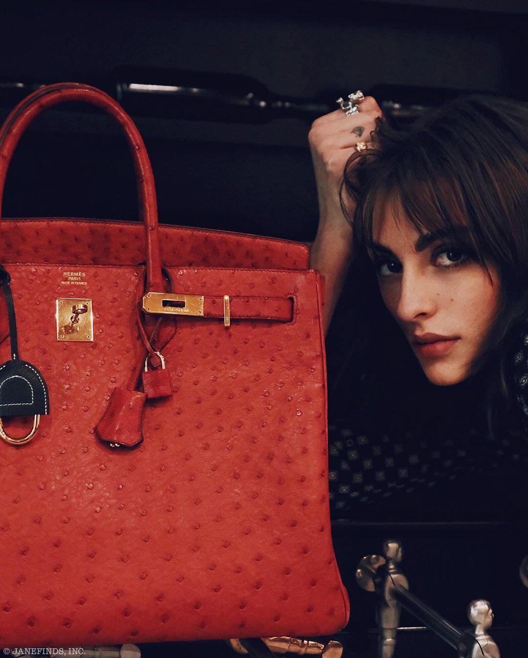 Hermes Birkin 40 Rouge Vif Ostrich with Gold Hardware - 1993, W Circle - image 15