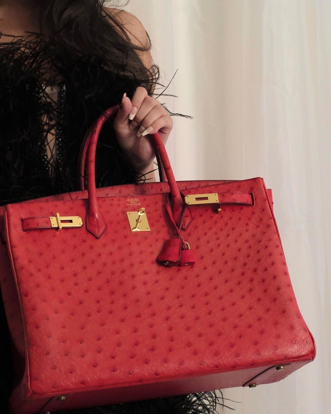 Hermes Birkin 40 Rouge Vif Ostrich with Gold Hardware - 1993, W Circle - image 18