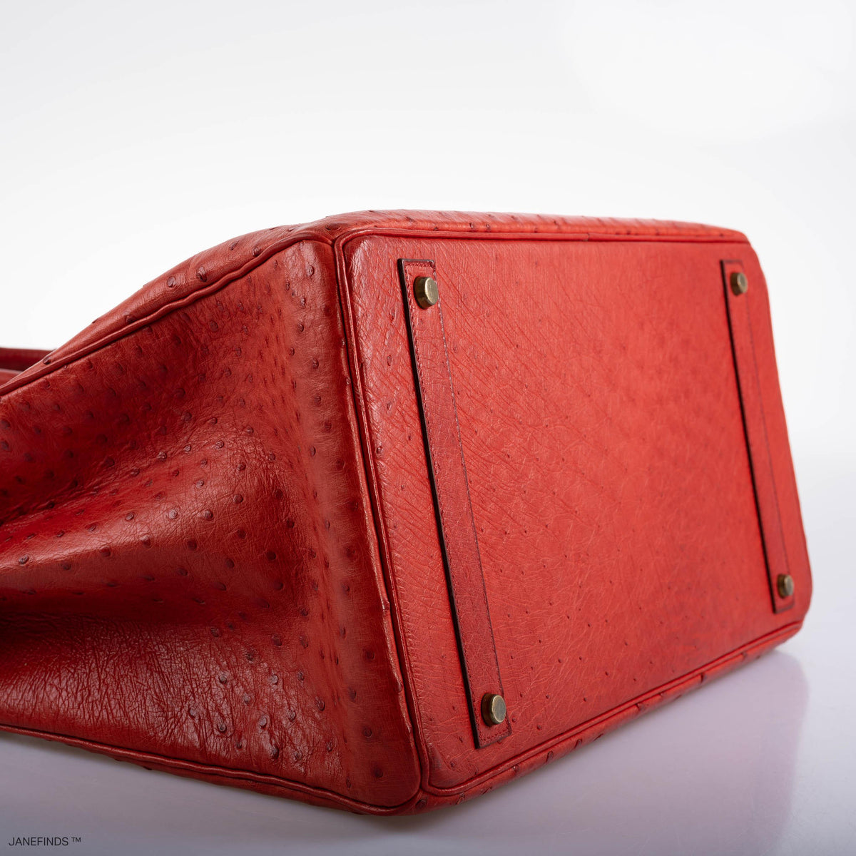 Hermes Birkin 40 Rouge Vif Ostrich with Gold Hardware - 1993, W Circle - image 20
