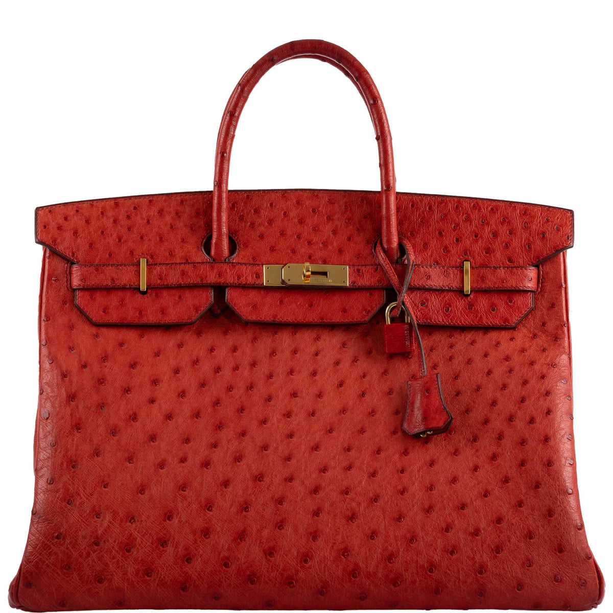 Hermes Birkin 40 Rouge Vif Ostrich with Gold Hardware - 1993, W Circle - image 1