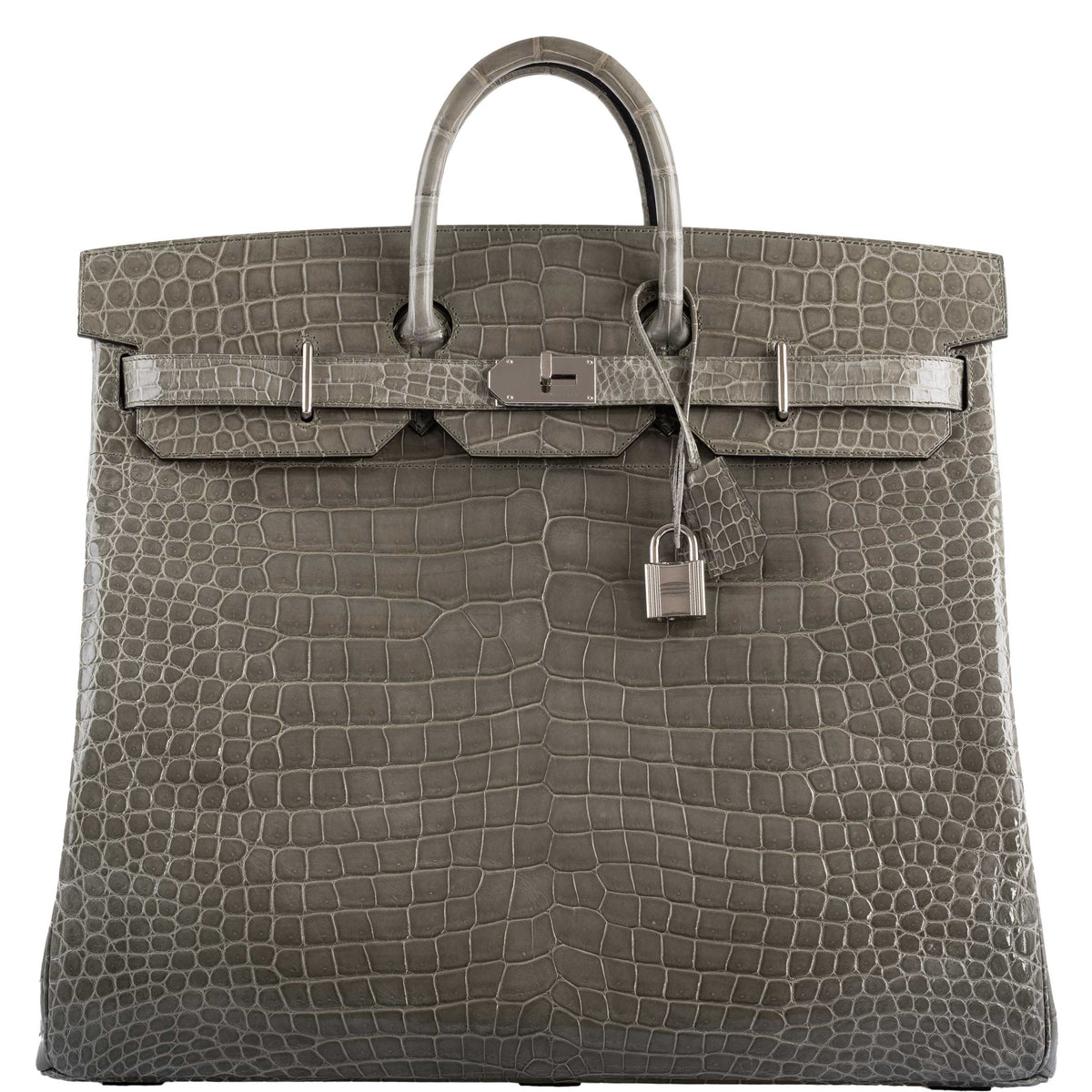 Hermes Birkin 50 HAC Gris Tourterelle Shiny Porosus Crocodile Palladium Hardware - image 1