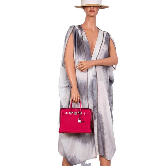 Hermès Birkin Touch 25 Framboise Togo & Matte Alligator Palladium Hardware - 2021, Z - photo 2