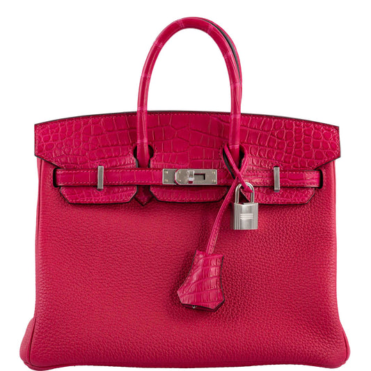 Hermès Birkin Touch 25 Framboise Togo & Matte Alligator Palladium Hardware - 2021, Z - photo 1