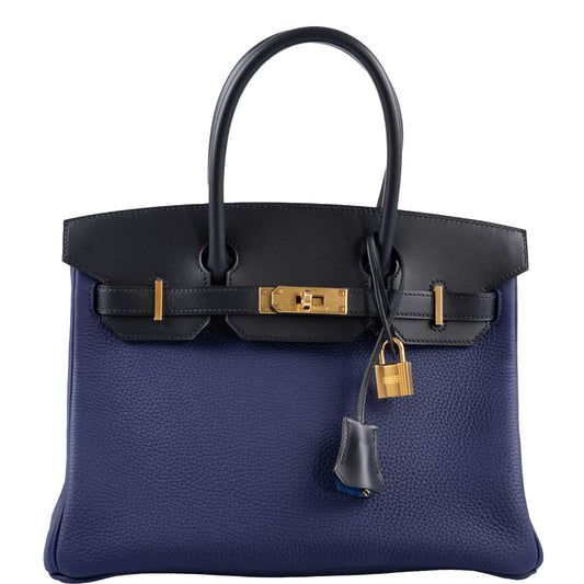 Hermes Birkin Touch 30 Bleu Encre Sombrero & Bleu Obscur Taurillon Clemence Gold Hardware - 2020, Y - image 1