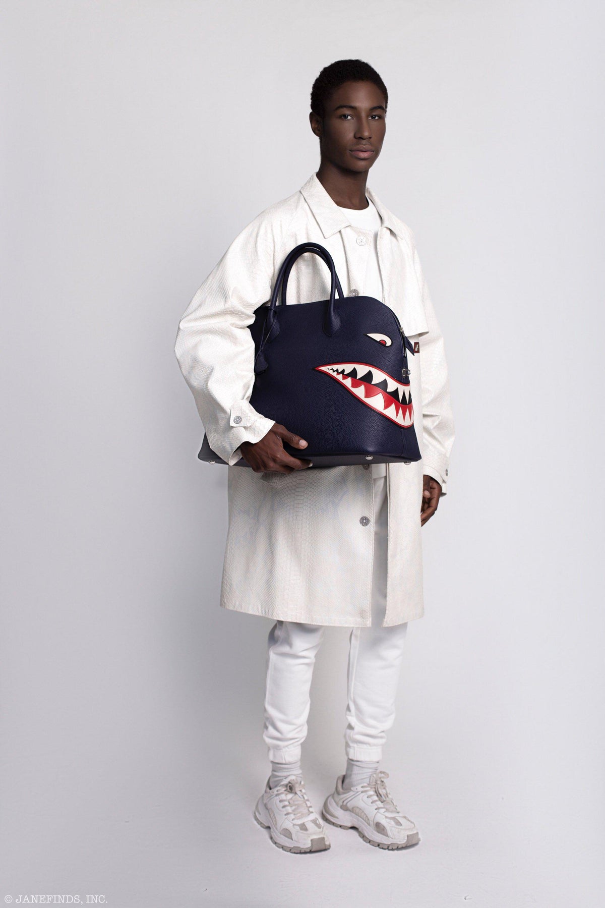 Hermes Bolide 40 Shark Indigo Blue Togo Unisex Bag Palladium Hardware - image 4