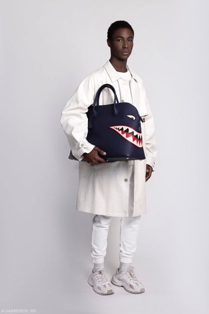 Hermes Bolide 40 Shark Indigo Blue Togo Unisex Bag Palladium Hardware - image 4