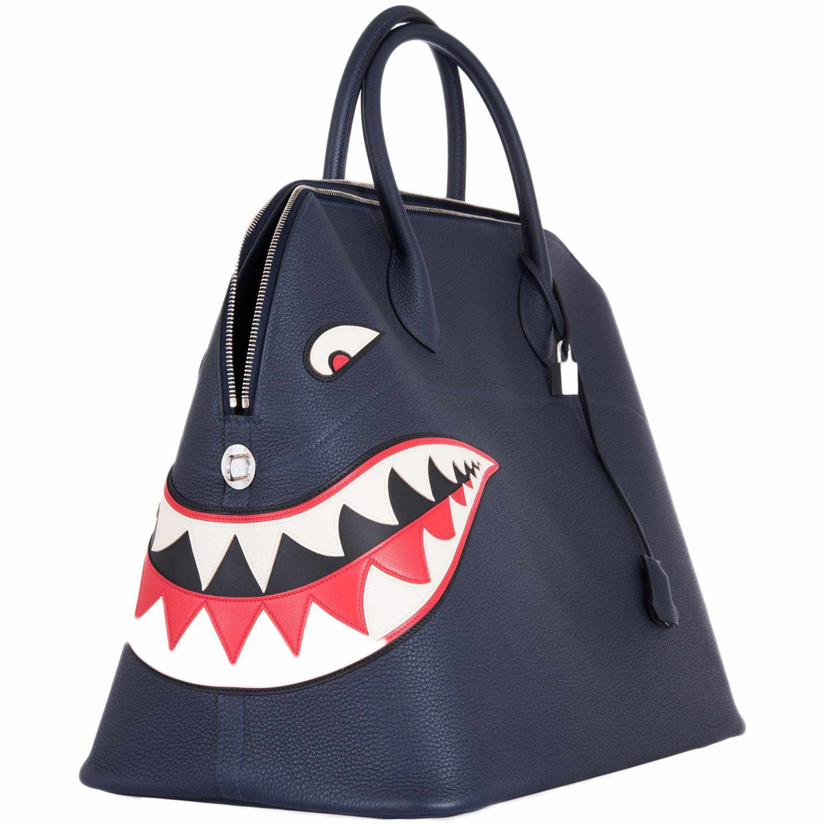 Hermes Bolide 40 Shark Indigo Blue Togo Unisex Bag Palladium Hardware - image 1