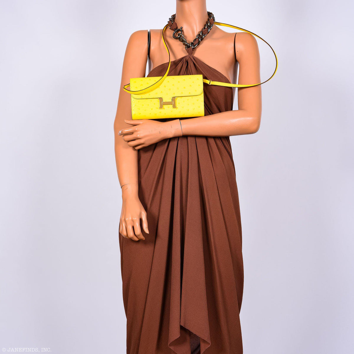 Hermès Constance Long to Go Wallet Citron Ostrich Gold Hardware - 2020, Y - photo 4