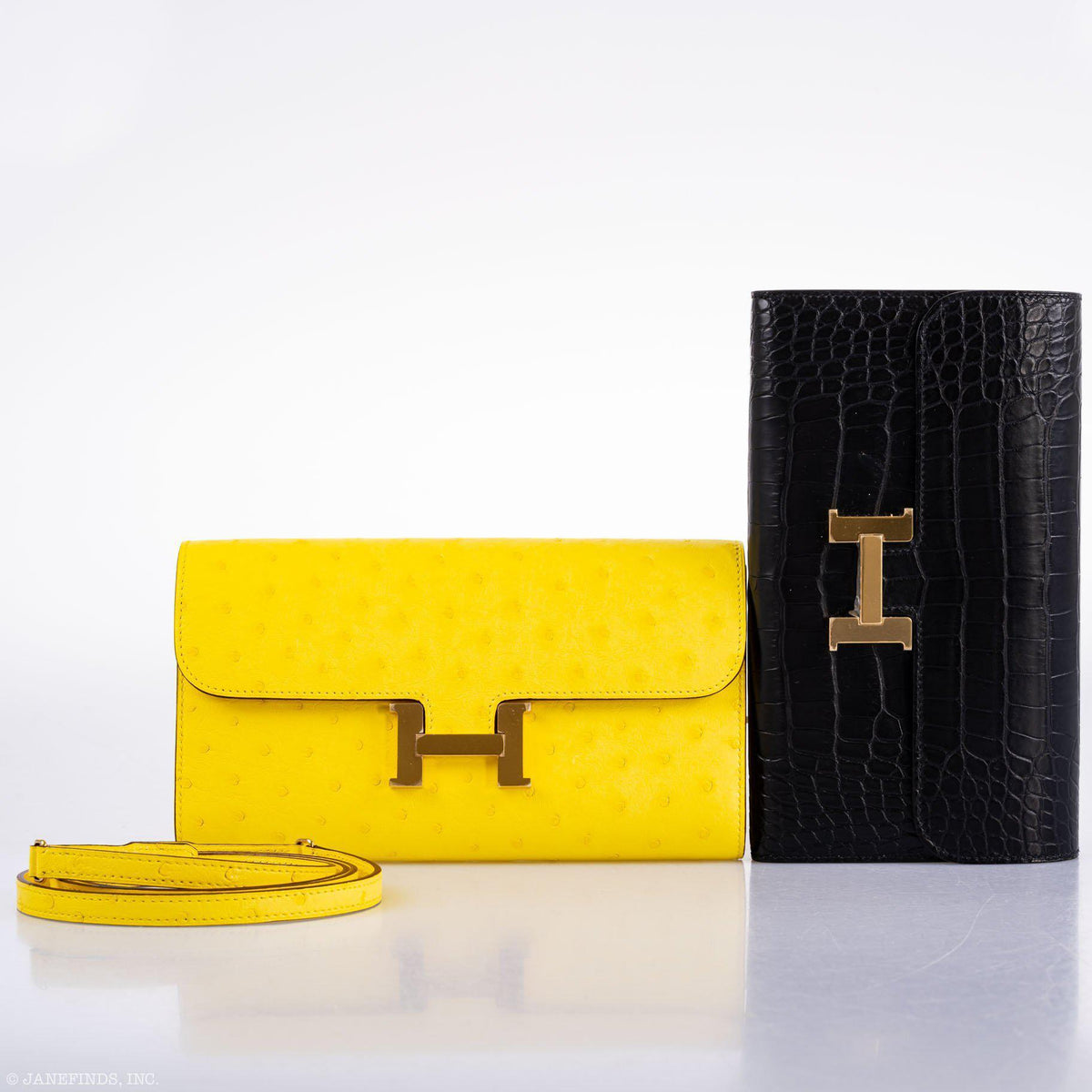 Hermès Constance Long to Go Wallet Citron Ostrich Gold Hardware - 2020, Y - photo 5