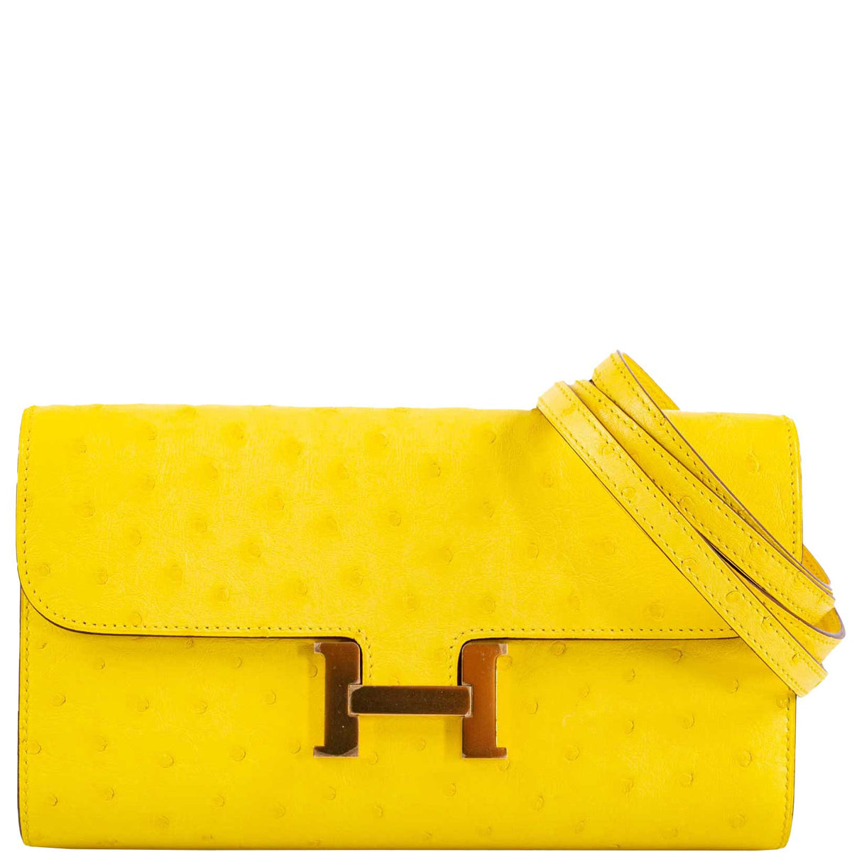 Hermès Constance Long to Go Wallet Citron Ostrich Gold Hardware - 2020, Y - photo 1