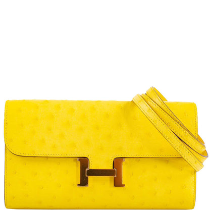 Hermès Constance Long to Go Wallet Citron Ostrich Gold Hardware - 2020, Y - photo 1
