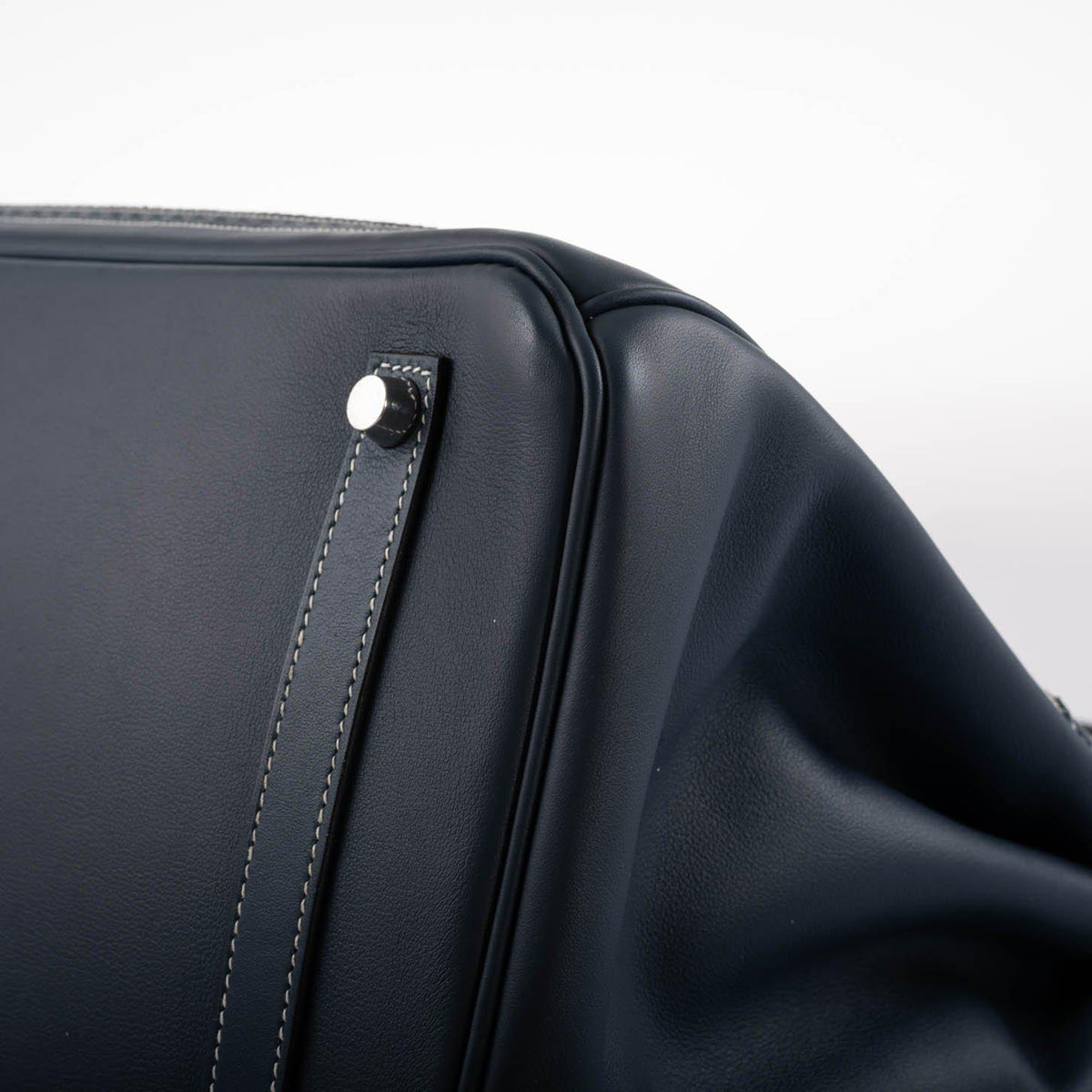 Hermès Ghillies Birkin 35 Blue de Prusse Swift & Toile with Palladium Hardware - 2014, R Square - photo 11