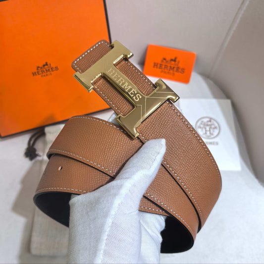 Hermès H Belt Buckle & Reversible Leather Strap 32 mm - Gold Epsom & Black - photo 1