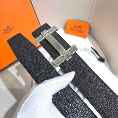 Hermès H au Carre Belt Buckle & Reversible Leather Strap 32 mm - All Black Edition - photo 2