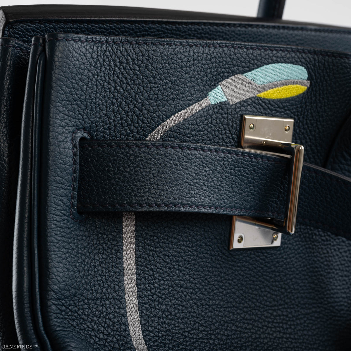Hermès HAC Birkin 50 "Endless Road" Limited, Bleu de Prusse Togo Palladium Hardware - 2019, D - photo 5