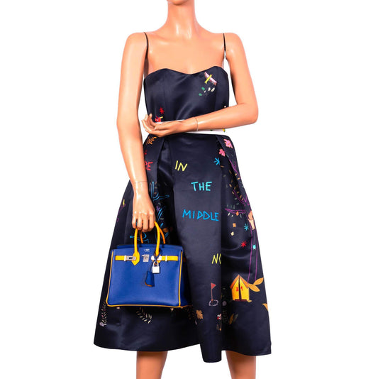 Hermes HSS Birkin 25 Jaune D’Or & Blue Electric Epsom Brushed Palladium Hardware - 2018, C - image 2