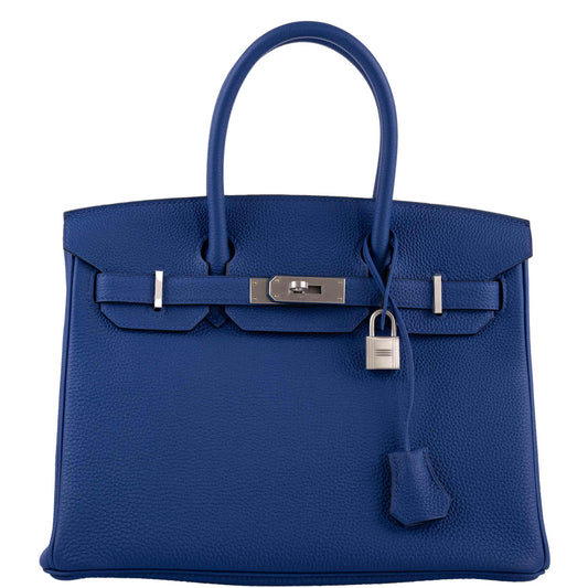 Hermès HSS Birkin 30 Blue Electric Togo with Brushed Palladium Hardware - 2019, D - photo 1