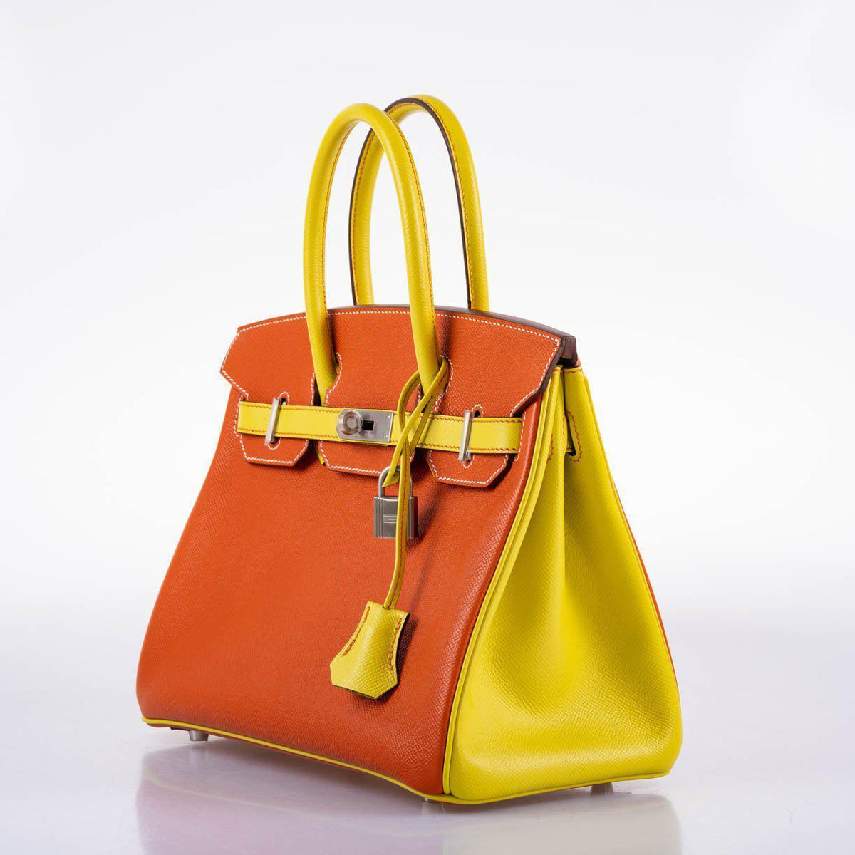 Hermès HSS Birkin 30 Feu & Lime Epsom with Brushed Palladium Hardware - 2013, Q Square - photo 4