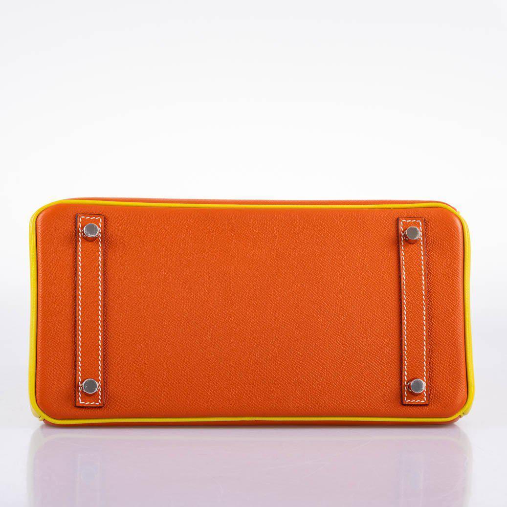Hermès HSS Birkin 30 Feu & Lime Epsom with Brushed Palladium Hardware - 2013, Q Square - photo 9