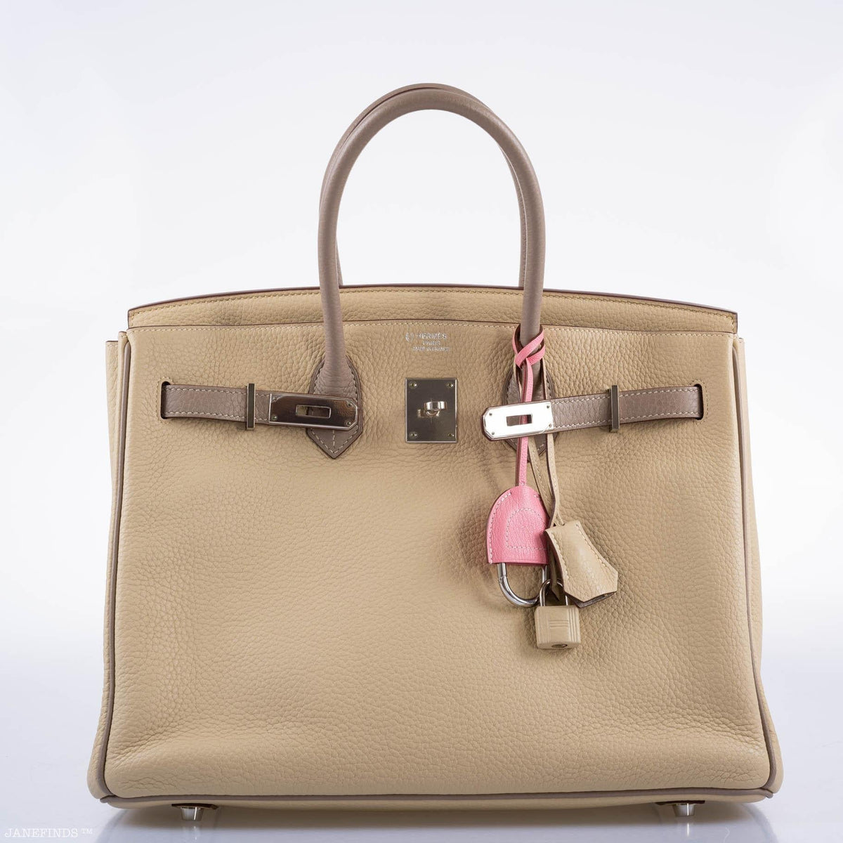 Hermes HSS Birkin 35 Parchemin & Etoupe Epsom with Palladium Hardware - 2010, N Square - image 10
