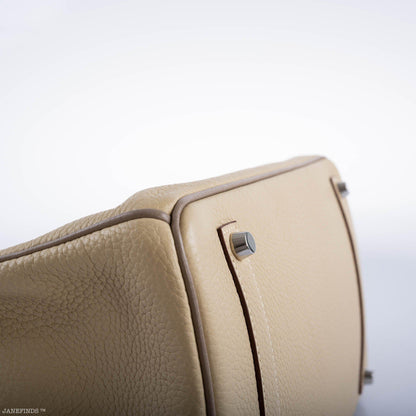 Hermes HSS Birkin 35 Parchemin & Etoupe Epsom with Palladium Hardware - 2010, N Square - image 12