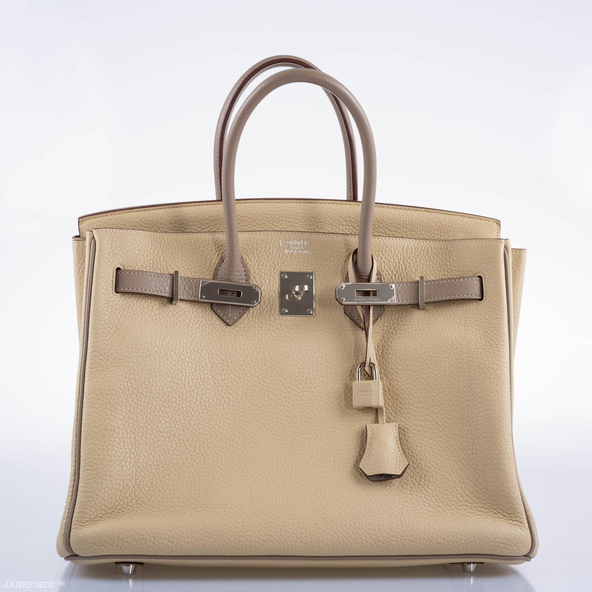 Hermes HSS Birkin 35 Parchemin & Etoupe Epsom with Palladium Hardware - 2010, N Square - image 7