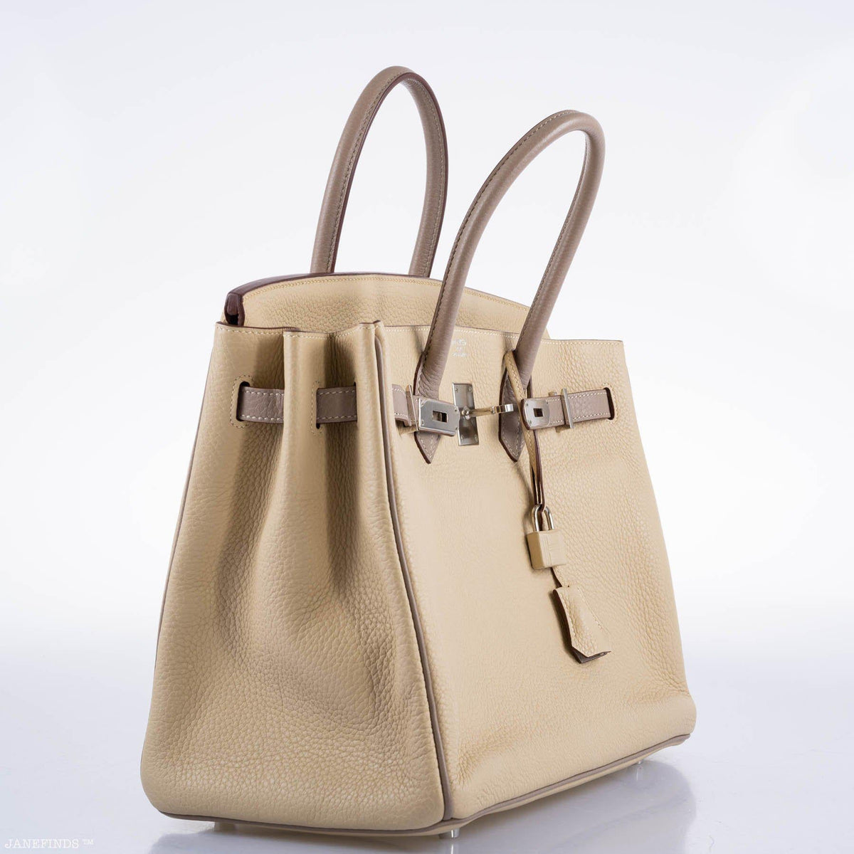 Hermes HSS Birkin 35 Parchemin & Etoupe Epsom with Palladium Hardware - 2010, N Square - image 8