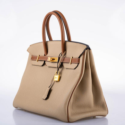 Hermès HSS Birkin 35 Trench & Gold Togo with Brushed Gold Hardware - 2017, A - photo 4