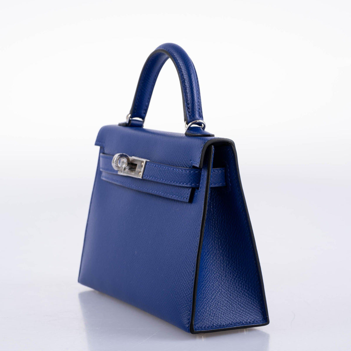 Hermes HSS Kelly 20 Mini II Sellier Blue Electric & Black Interior Epsom Palladium - 2021, Z - image 3
