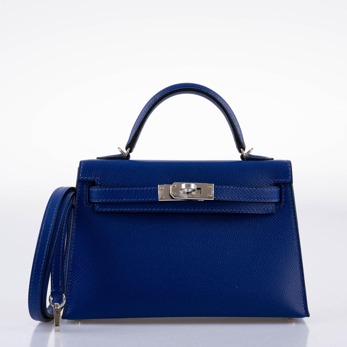 Hermes HSS Kelly 20 Mini II Sellier Blue Electric & Black Interior Epsom Palladium - 2021, Z - image 9