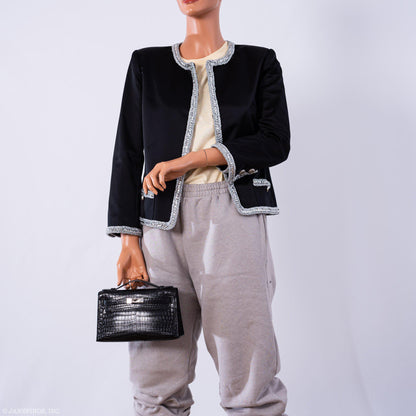 Hermes JPG Kelly Pochette Black Matte Niloticus Crocodile Palladium Hardware - Square L - image 2