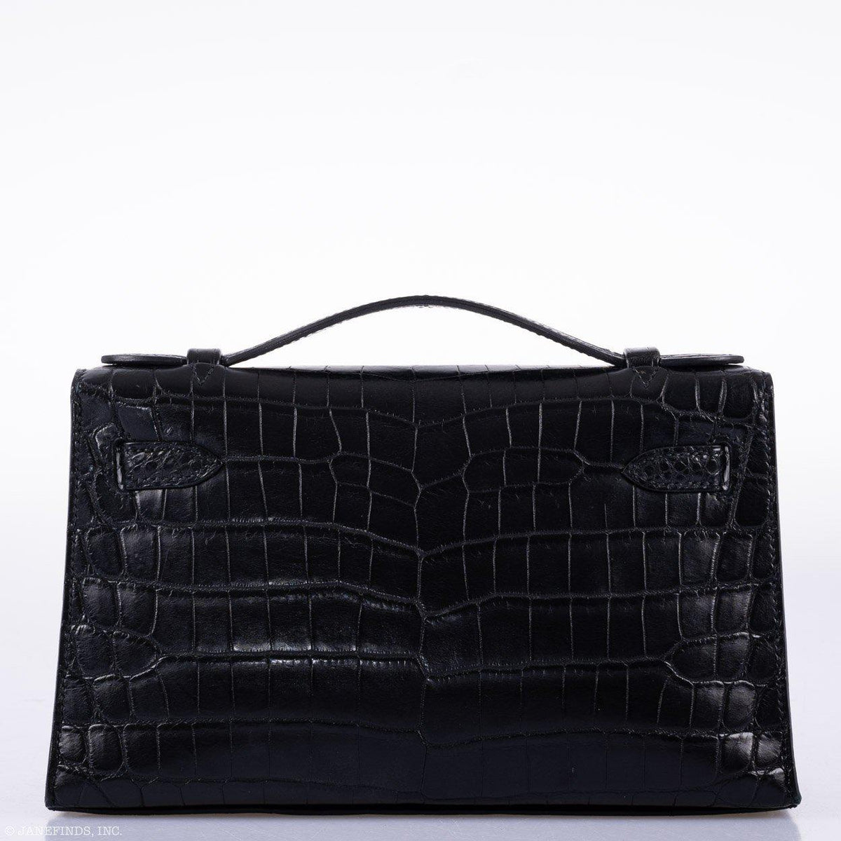 Hermes JPG Kelly Pochette Black Matte Niloticus Crocodile Palladium Hardware - Square L - image 5