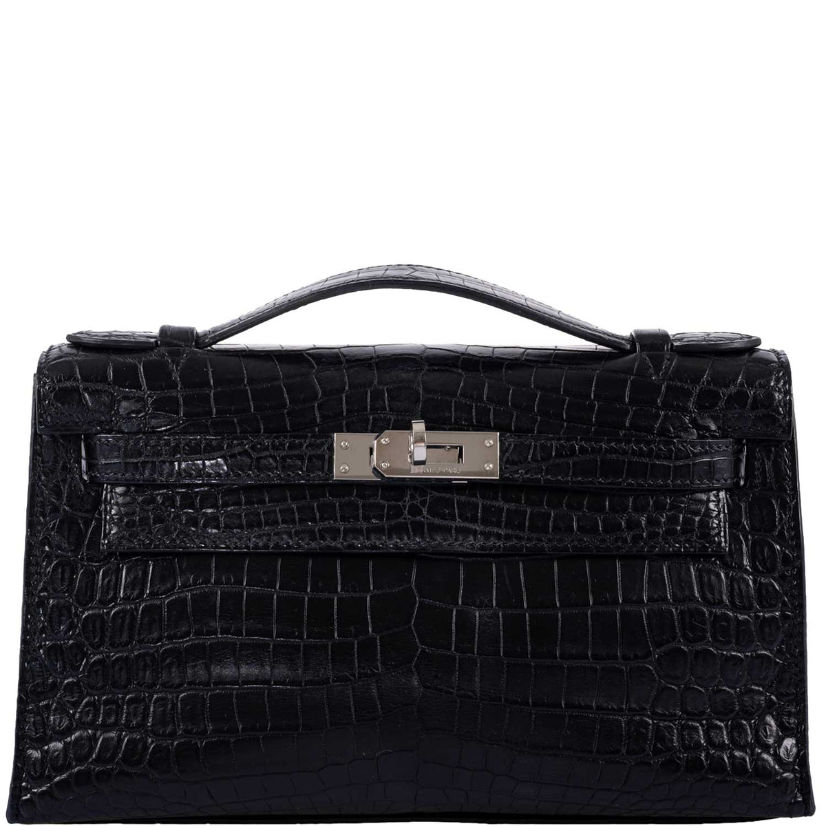 Hermes JPG Kelly Pochette Black Matte Niloticus Crocodile Palladium Hardware - Square L - image 1