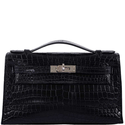 Hermes JPG Kelly Pochette Black Matte Niloticus Crocodile Palladium Hardware - Square L - image 1