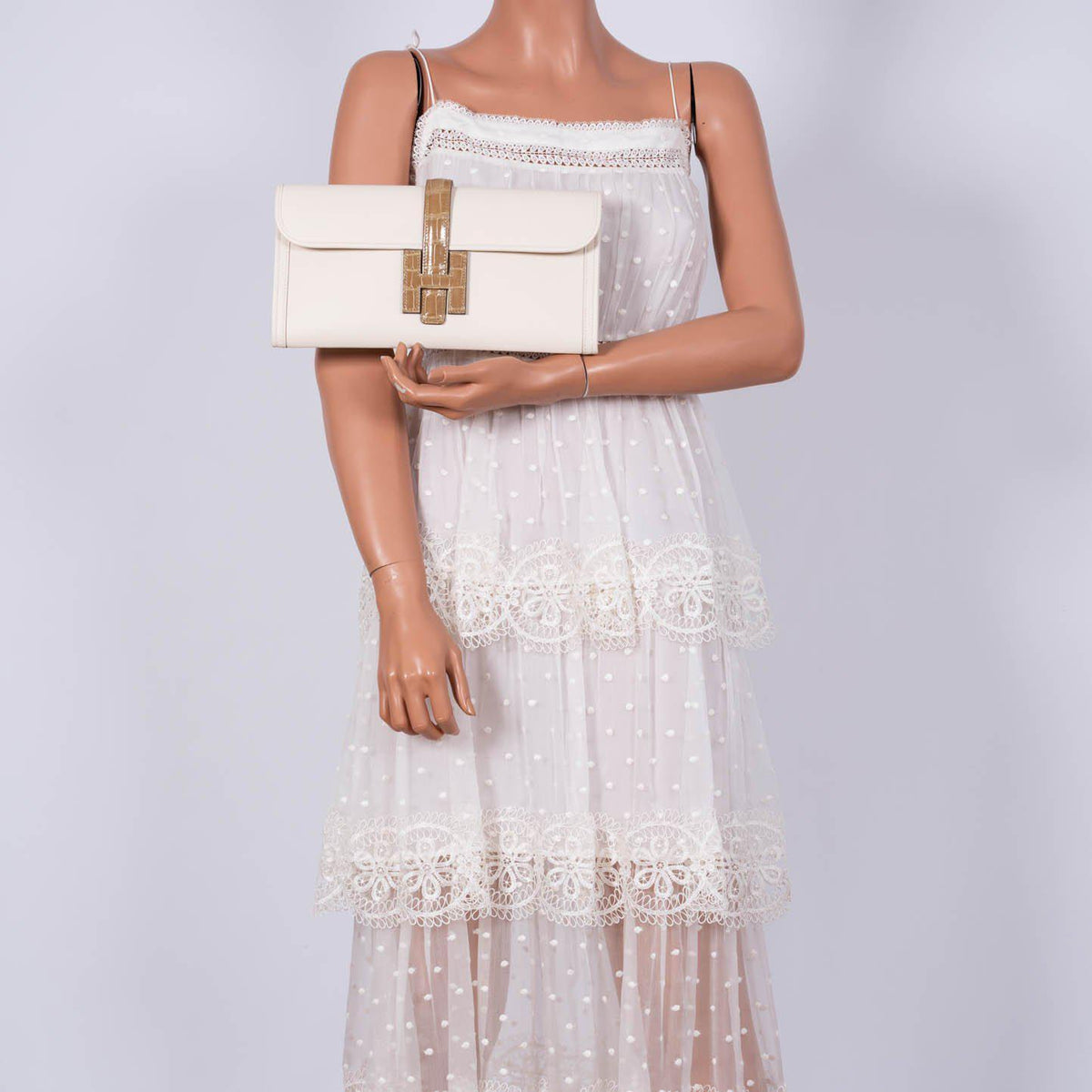 Hermes Jige Elan 29 Touch Nata Beige Swift Leather & Sable Alligator - 2021, Z - image 2