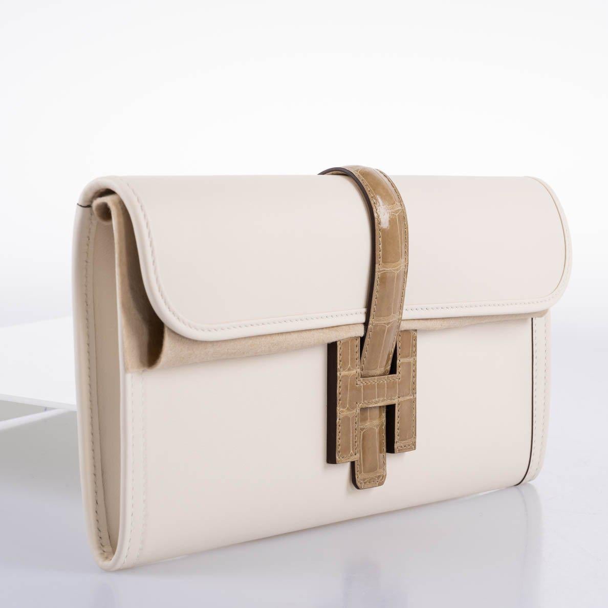 Hermes Jige Elan 29 Touch Nata Beige Swift Leather & Sable Alligator - 2021, Z - image 3