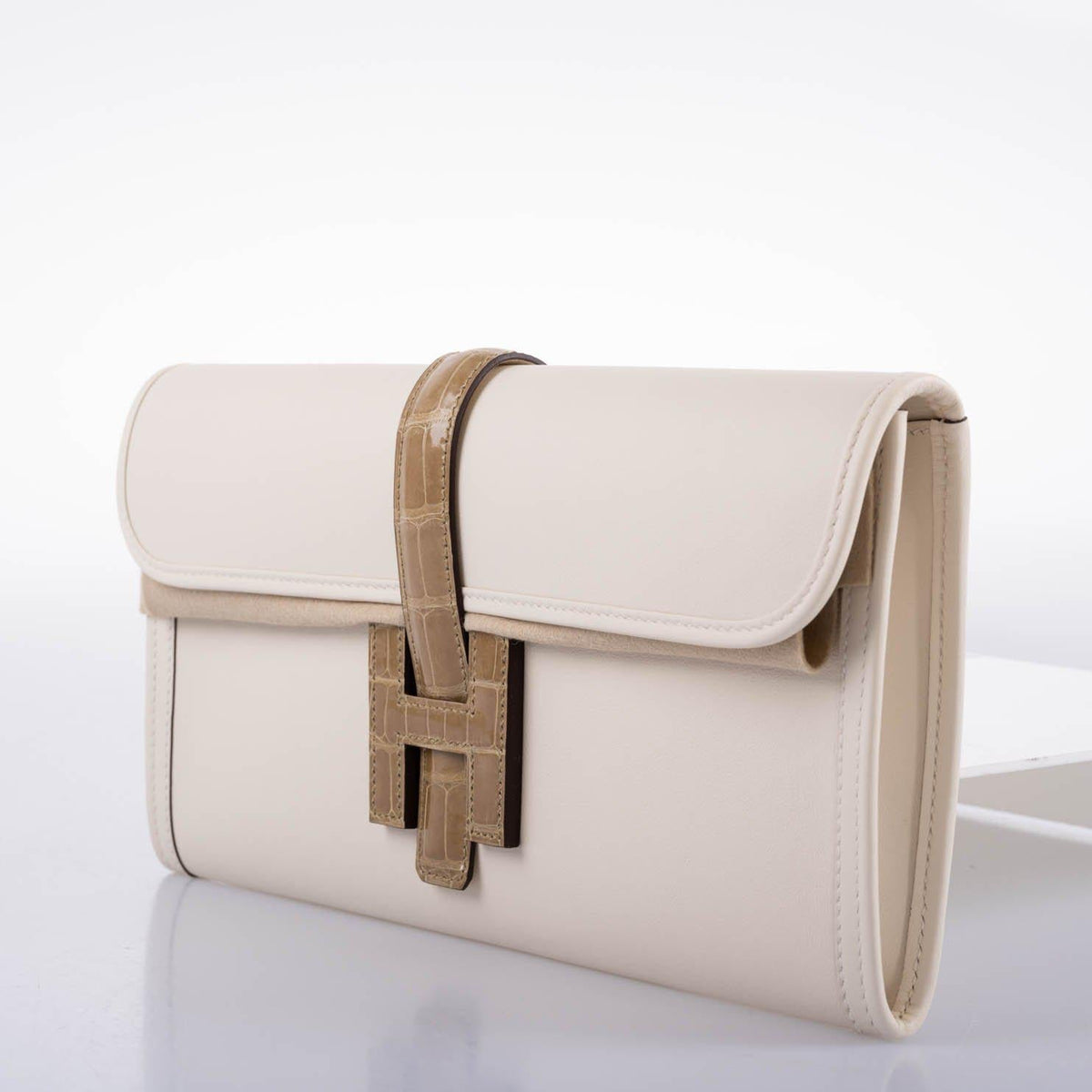 Hermes Jige Elan 29 Touch Nata Beige Swift Leather & Sable Alligator - 2021, Z - image 4