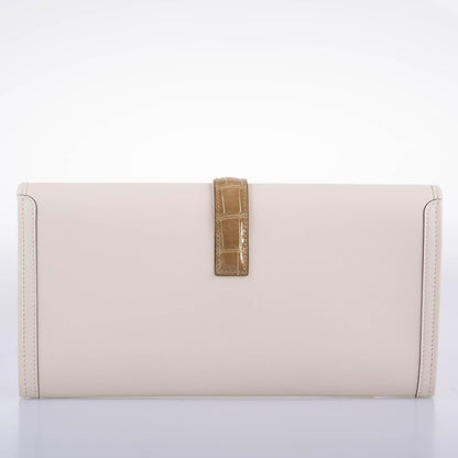Hermes Jige Elan 29 Touch Nata Beige Swift Leather & Sable Alligator - 2021, Z - image 6