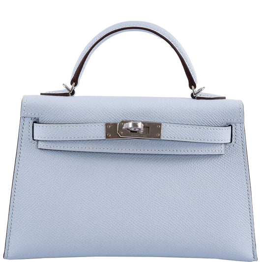 Hermes Kelly 20 Mini II Bleu Brume Hydra Epsom Palladium Hardware- 2021, Z - image 1