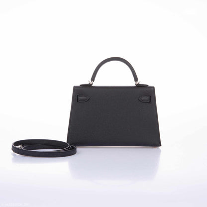 Hermès Kelly 20 Mini II Sellier Black Epsom Palladium Hardware - 2020, Y - photo 12